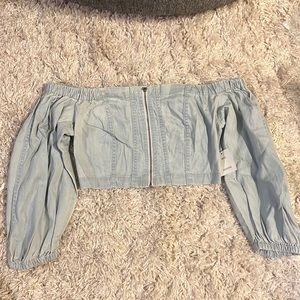 NET Urban Outfitters Denim Off the Shoulder Top 💙